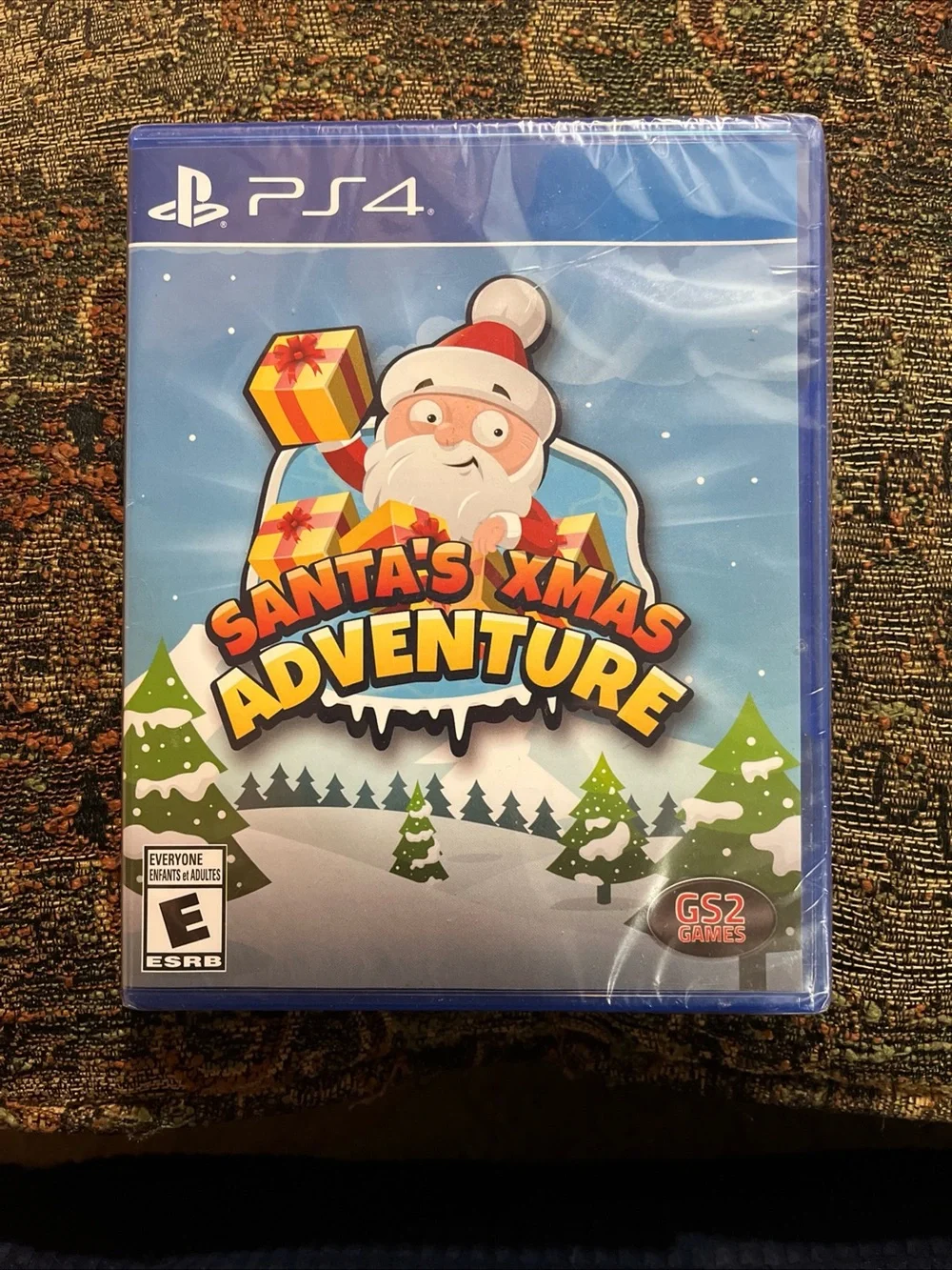 Sony PS4 Santa's Xmas Adventure Game - Blue Case with Colorful Holiday Cover
